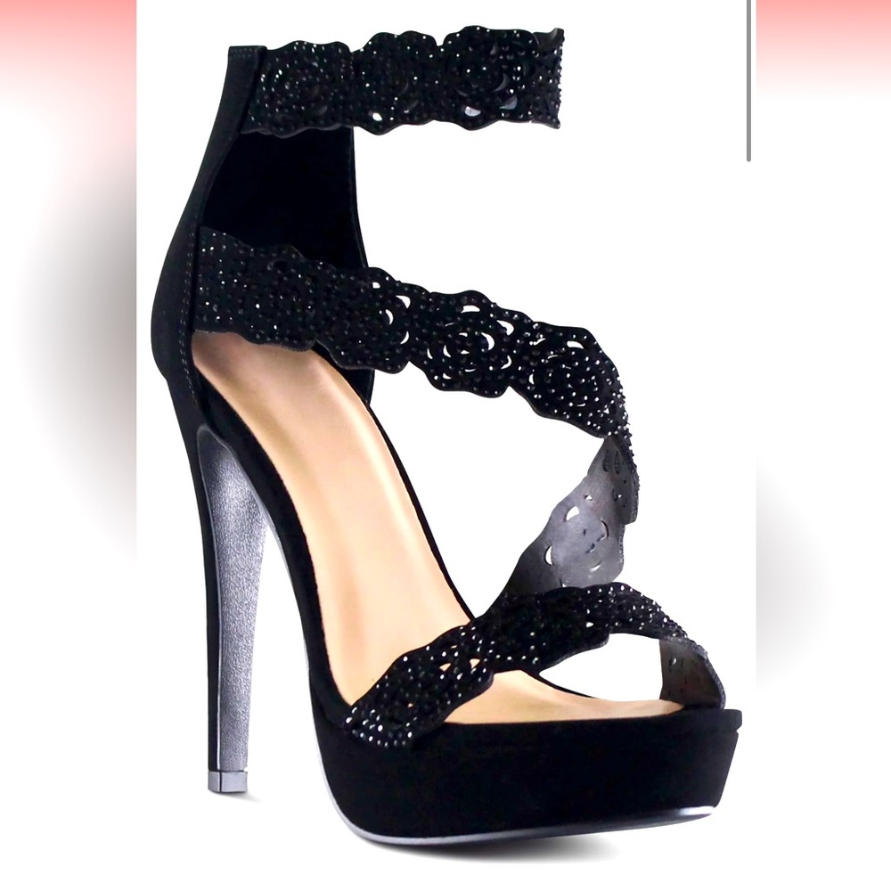 Marco Republic Indianapolis stiletto in black with crystals size 6 new